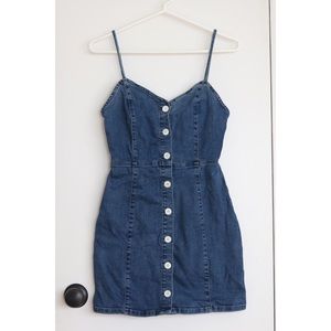 Zara Demin Button Down Cotton Mini Dress
